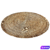 Aftas Hand Woven Jute Braided Rug Round Natural 3D Model Vray