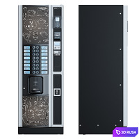 Coffee machine. Vending machine 3D Model Vray, Corona