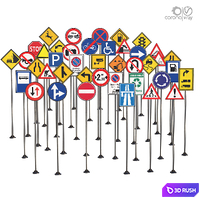 Street sign-set 01 3D Model Vray, Corona