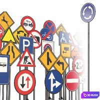 Street sign-set 01 3D Model Vray, Corona