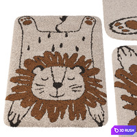Carpet for children with a tiger pattern, Lillio and a lion pattern, Syma 3D Model Corona