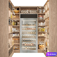 Pantry with spices, kitchen utensils 3D Model Corona