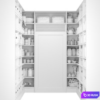 Pantry with spices, kitchen utensils 3D Model Corona