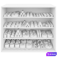Showcase with desserts, cakes and pastries 3D Model Corona