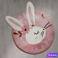 Carpet Lapin Fleuri by La Redoute 3D Model Vray, Corona