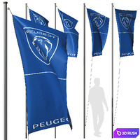 Flagset4 3D Model Vray, Corona