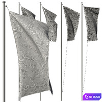Flagset4 3D Model Vray, Corona