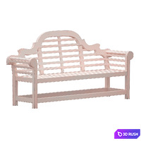 White park bench with backrest 3D Model Vray, Corona