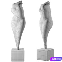 Gedraaid Model Sculpture 3D Model Vray, Corona