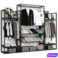 Clothesstore hanger 10 3D Model Vray, Corona