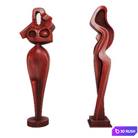 Carved women figures 3D Model Vray, Corona
