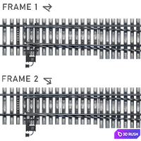 Railroad switch 3D Model Corona
