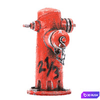Rusted fire hydrants V2 3D Model Corona