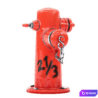 Rusted fire hydrants V2 3D Model Corona