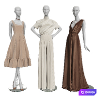 Women's clothing on mannequins 3D Model Corona