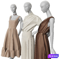 Women's clothing on mannequins 3D Model Corona