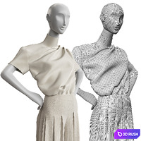 Women's clothing on mannequins 3D Model Corona