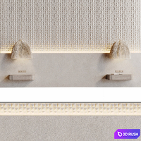 Decorative 3D wall panel 009 3D Model Corona