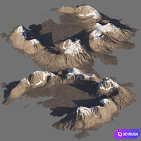 Snow mountain 03 3D Model Corona