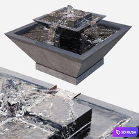 3 Water Fountain Set 3D Model Vray