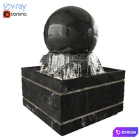 Floating Ball Fountain 3D Model Vray, Corona