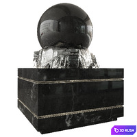 Floating Ball Fountain 3D Model Vray, Corona