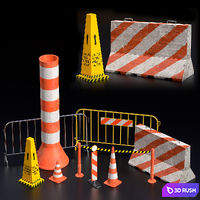 Street Asset Set 01 3D Model Vray, Corona