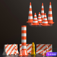 Street Asset Set 01 3D Model Vray, Corona