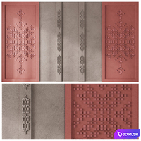 68 Mosaic headboard 3D Model Corona