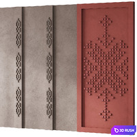 68 Mosaic headboard 3D Model Corona