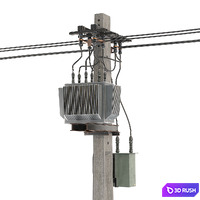 Electric field 3D Model Vray, Corona