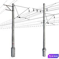 Railway contact network, pack No. 2 3D Model Corona