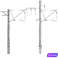 Railway contact network, pack No. 2 3D Model Corona