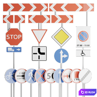 Road signs set. 3D Model Corona