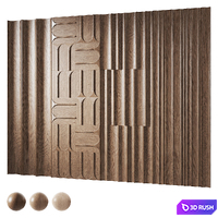 Decorative wood panels 1 3D Model Corona