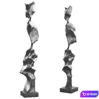 334 interior sculptures 10 abstract damaged piece of metal 01 3D Model Vray, Corona