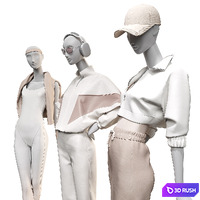 Sportswear on mannequins 3D Model Corona