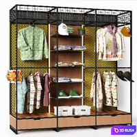 Clothesstore hanger 14 3D Model Vray, Corona