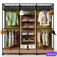 Clothesstore hanger 14 3D Model Vray, Corona