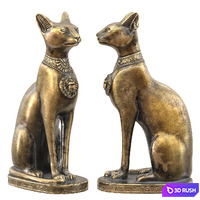 Egyptian Cat Statuette 3D Model Vray, Corona