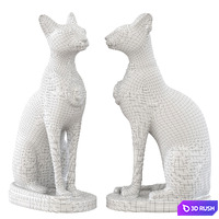Egyptian Cat Statuette 3D Model Vray, Corona