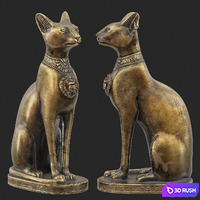 Egyptian Cat Statuette 3D Model Vray, Corona