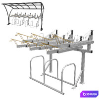 Bicycle parking 3D Model Corona