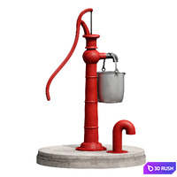 Outdoor water column with a bucket 3D Model Vray, Corona