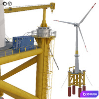 Wind generator industrial marine 3D Model