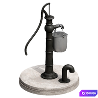 Outdoor water column with a bucket 3D Model Vray, Corona