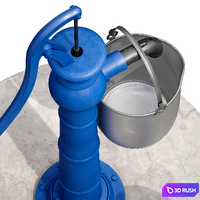 Outdoor water column with a bucket 3D Model Vray, Corona
