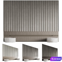 Headboard Modern for the bedroom 3D Model Vray, Corona