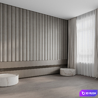 Headboard Modern for the bedroom 3D Model Vray, Corona