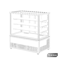 Floor refrigerated display case Finist JOBS 1200x700x1260 3D Model Corona